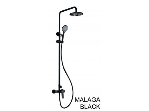 Shower column, matte black color, mixer tap - MALAGA BLACK