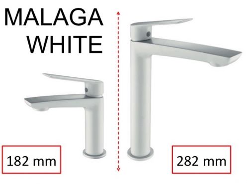 Tap tap white matt, height 182 or 282 mm - MALAGA WHITE