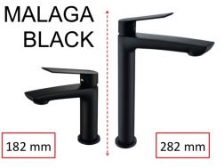Tap mixer tap matt black, height 182 or 282 mm - MALAGA  BLACK