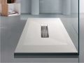 Shower tray, in Solid Surface mineral resin, central drain - MEDI