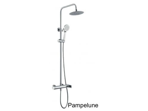 Shower column, Single lever mixer tap, round 20 cm - PAMPELUNE CHROME