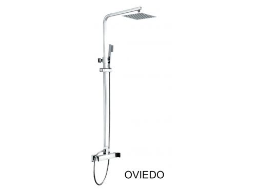 Shower column, mixer, with square linen - OVIEDO CHROME