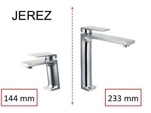 Design Washbasin tap, mixer, height 144 and 233 mm - JEREZ CHROME