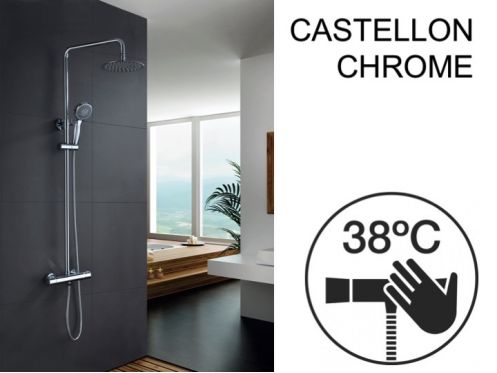 Shower column, thermostatic - CASTELLON CHROME