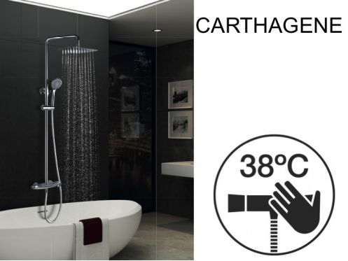 Bathtub mixer with shower, thermostatic - CARTHAGENE CHROME