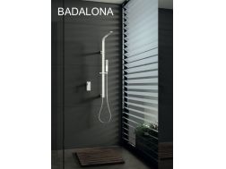 Built-in shower, White matt mixer tap and design knob - BADALONA BLANC