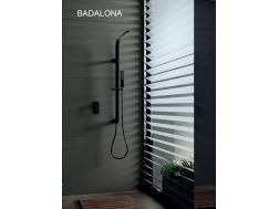 Built-in shower, Matte black mixer and design knob - BADALONA BLACK