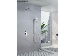 Built-in shower, mixer tap and design knob - LEGANES CHROME