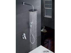 Built-in shower, mixer and round knob Ø25 cm - LEON CHROME