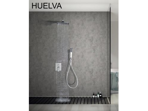 Built-in shower, mixer and knob 25 x 25 - HUELVA CHROME