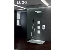 Built-in shower, mixer tap, waterfall and massage jets - LUGO CHROME