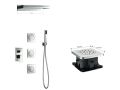 Built-in shower, mixer tap, waterfall and massage jets - LUGO CHROME