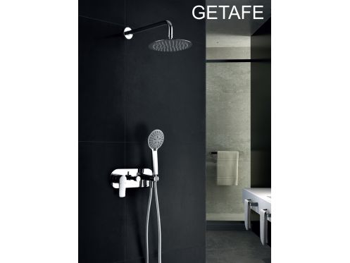 Built-in shower, mixer and round knob 25 cm - GETAFE CHROME