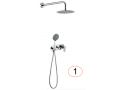 Built-in shower, mixer and round knob 25 cm - GETAFE CHROME