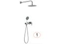 Built-in shower, mixer and round knob 25 cm - GETAFE CHROME