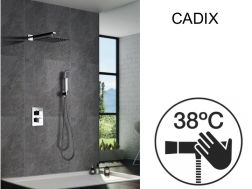 Built-in shower, thermostatic and rain shower head 25 x 25 - CADIX CHROME