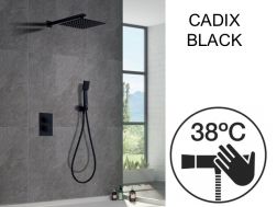 Built-in shower, thermostatic and rain shower head 25 x 25 - CADIX BLACK