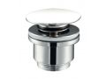 Glossy white ceramic push-up basin waste