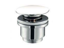 Bright white - sink drain, push up, glossy white ceramic finish