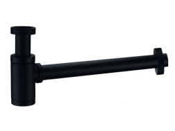 Matte black brass basin trap