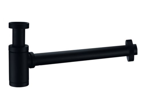 Matte black brass basin trap