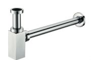 Square brass basin trap chrome