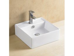 Washbasin 38 x 38 cm, white ceramic - CUADRADO