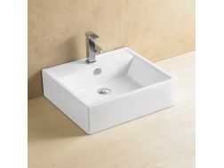 Washbasin 53 x 42 cm, white ceramic - CUADRADO