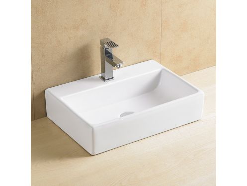 Washbasin 51 x 36 cm, white ceramic - CUADRADO
