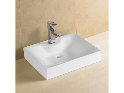 Washbasin 54 x 43 cm, white ceramic - CUADRADO