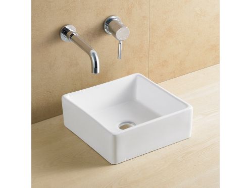 Washbasin 38 x 38 cm, white ceramic - ELEGANCE
