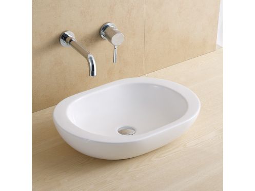 Washbasin 60 x 41 cm, white ceramic - ELEGANCE