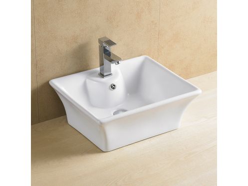 Washbasin 49 x 41 cm, white ceramic - CUADRADO
