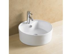 Washbasin Ø 460 mm, white ceramic - ELEGANCE