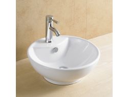 Washbasin Ø 450 mm, white ceramic - ELEGANCE