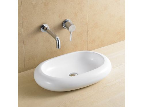 Washbasin 59 x 41 cm, white ceramic - ELEGANCE