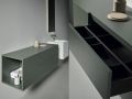 Custom bathroom cabinet, integrated handle, height 20 cm, lacquered finish - EL CONCEPTO