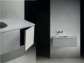 Custom bathroom cabinet, integrated handle, height 20 cm, lacquered finish - EL CONCEPTO