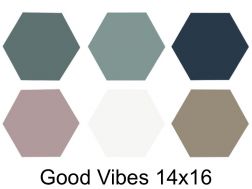 GOOD VIBES 14 x 16 cm - Hexagonal floor and wall tiles