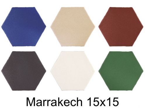 MARRAKECH 15x15 cm - Hexagonal floor and wall tiles, oriental style, Moorish