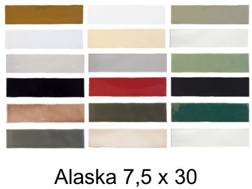 ALASKA 7,5x30 cm - Wall tiles, rustic rectangle, shiny