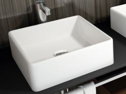 Washbasin, 380 x 380 mm, in white ceramic - APIS