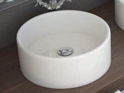 Washbasin, Ø 400 mm, in white ceramic - TEBAS