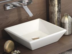 Washbasin, 420 x 420 mm, in white ceramic - RODAS