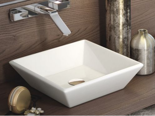 Washbasin, 420 x 420 mm, in white ceramic - RODAS