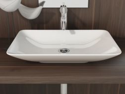 Washbasin, 590 x 365 mm, in white ceramic - NOVAS