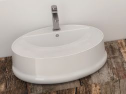 Washbasin, 560 x 440 mm, in white ceramic - TOMES