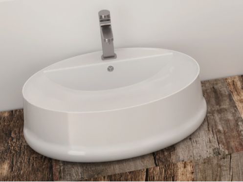 Washbasin, 560 x 440 mm, in white ceramic - TOMES
