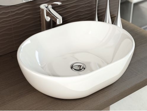 Washbasin, 480 x 340 mm, in white ceramic - MONACO 48