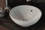 Washbasin, Ø 400 mm, in white ceramic - BOL CR